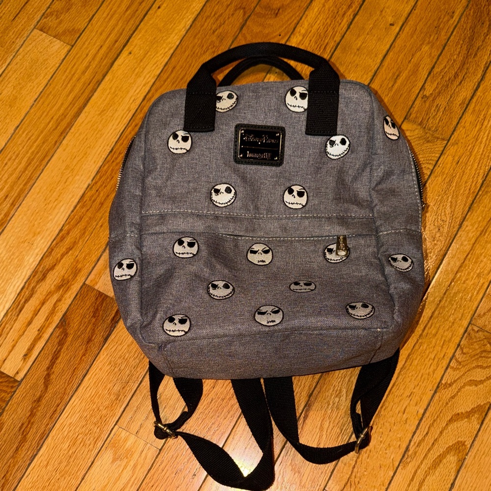 Loungefly Gray Backpack With Character Faces - image 1